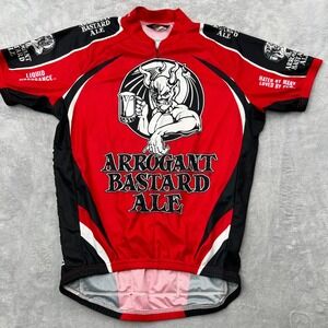 Canari Arrogant Bastard Ale Cycling Jersey Size M Red Mens Stone Brewing Biking